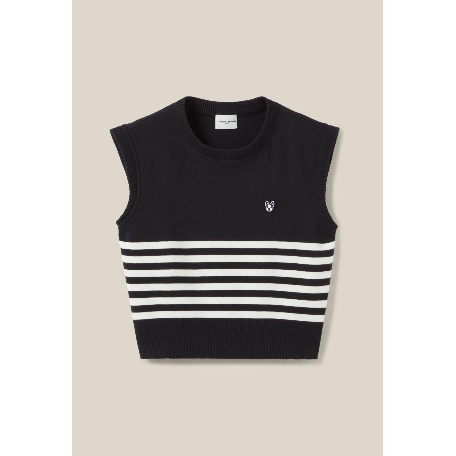Pull Jean Toto Rayé Sans Manches