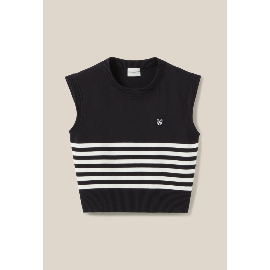 Claudie Pierlot - Pull Jean Toto Rayé Sans Manches