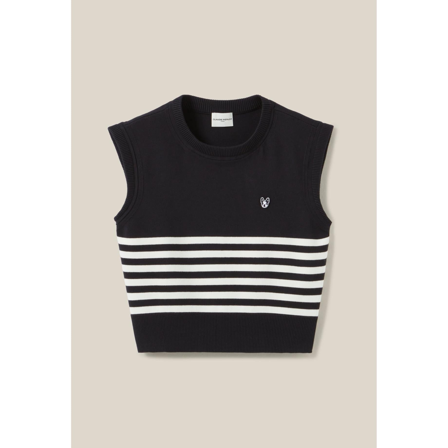 Claudie Pierlot - Pull Jean Toto Rayé Sans Manches