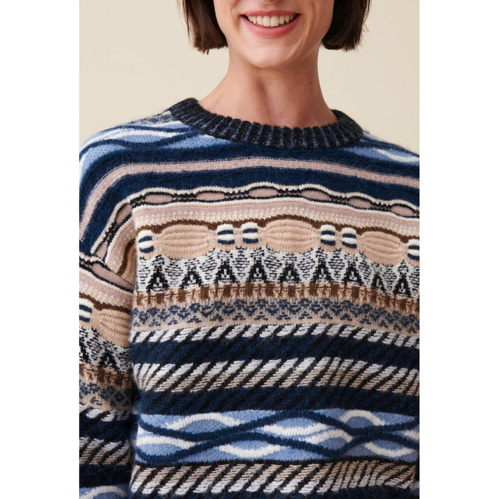 Short Patterned Striped Sweater