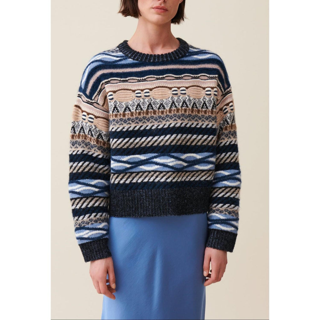Short Patterned Striped Sweater
