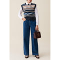 Patterned Striped Sleeveless Jumper