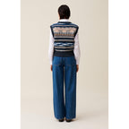 Patterned Striped Sleeveless Jumper