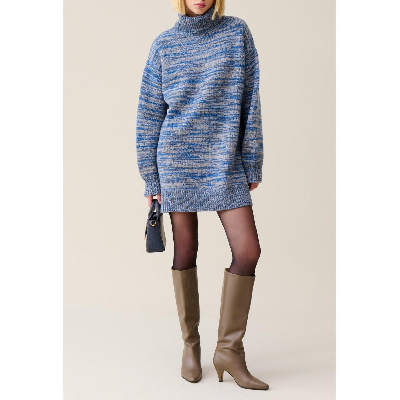 Short Wool Turtleneck Dress