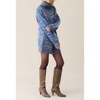 Robe Courte Laine Col Roulé