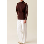 Pull Col Montant Zippé Marron