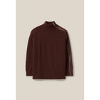 Pull Col Montant Zippé Marron