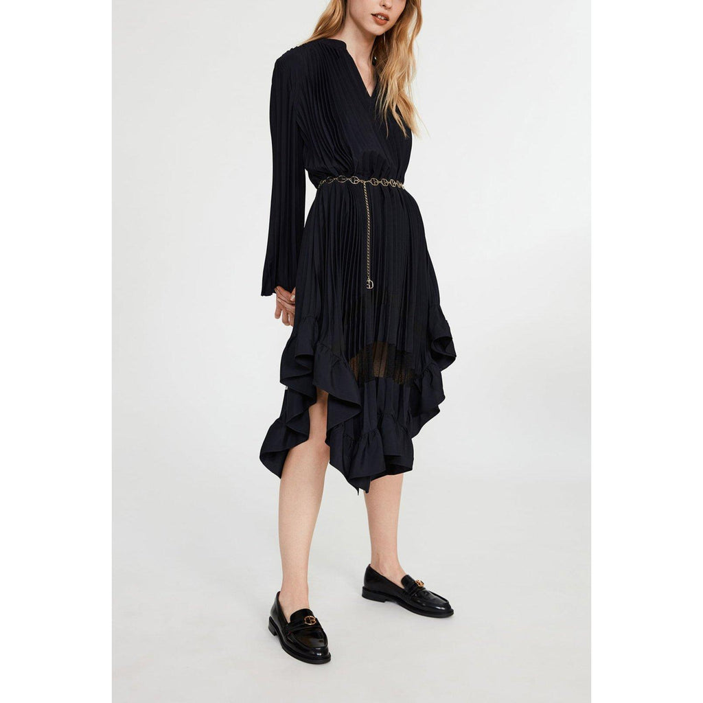 Robe Plissée À Volant