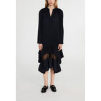 Vestido plisado con volantes