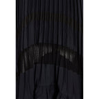 Vestido plisado con volantes