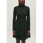 Robe Twist Courte Plissée Noire