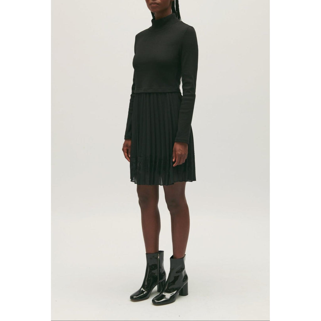 Claudie Pierlot - Robe Twist Courte Plissée Noire