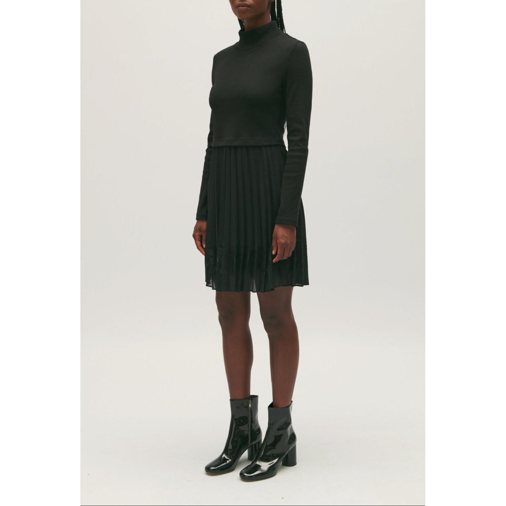 Claudie Pierlot - Robe Twist Courte Plissée Noire