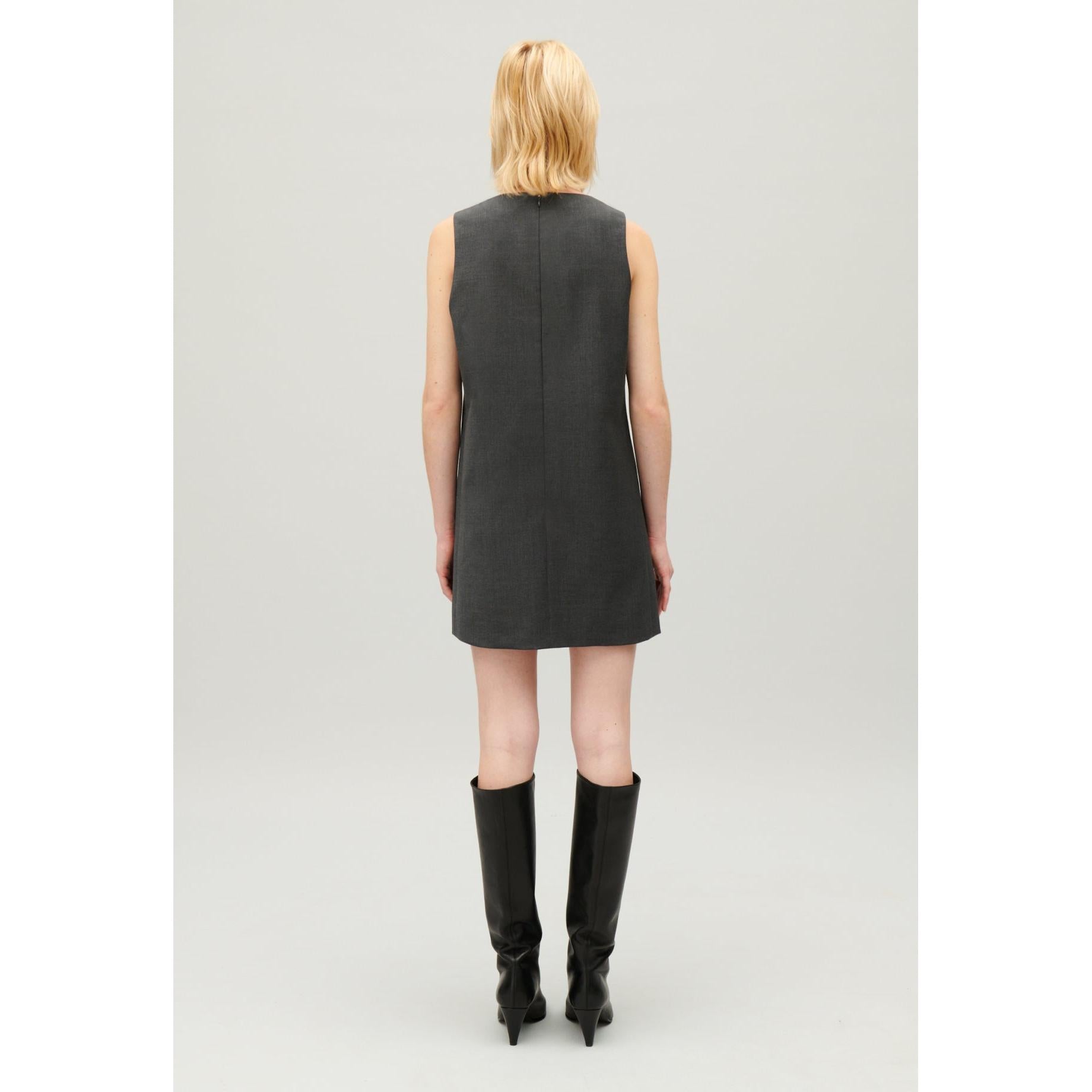 Robe Courte Gris Chiné