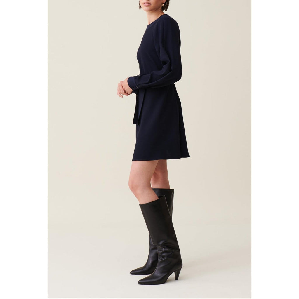 Claudie Pierlot - Robe Babydoll Ceinturée Marine