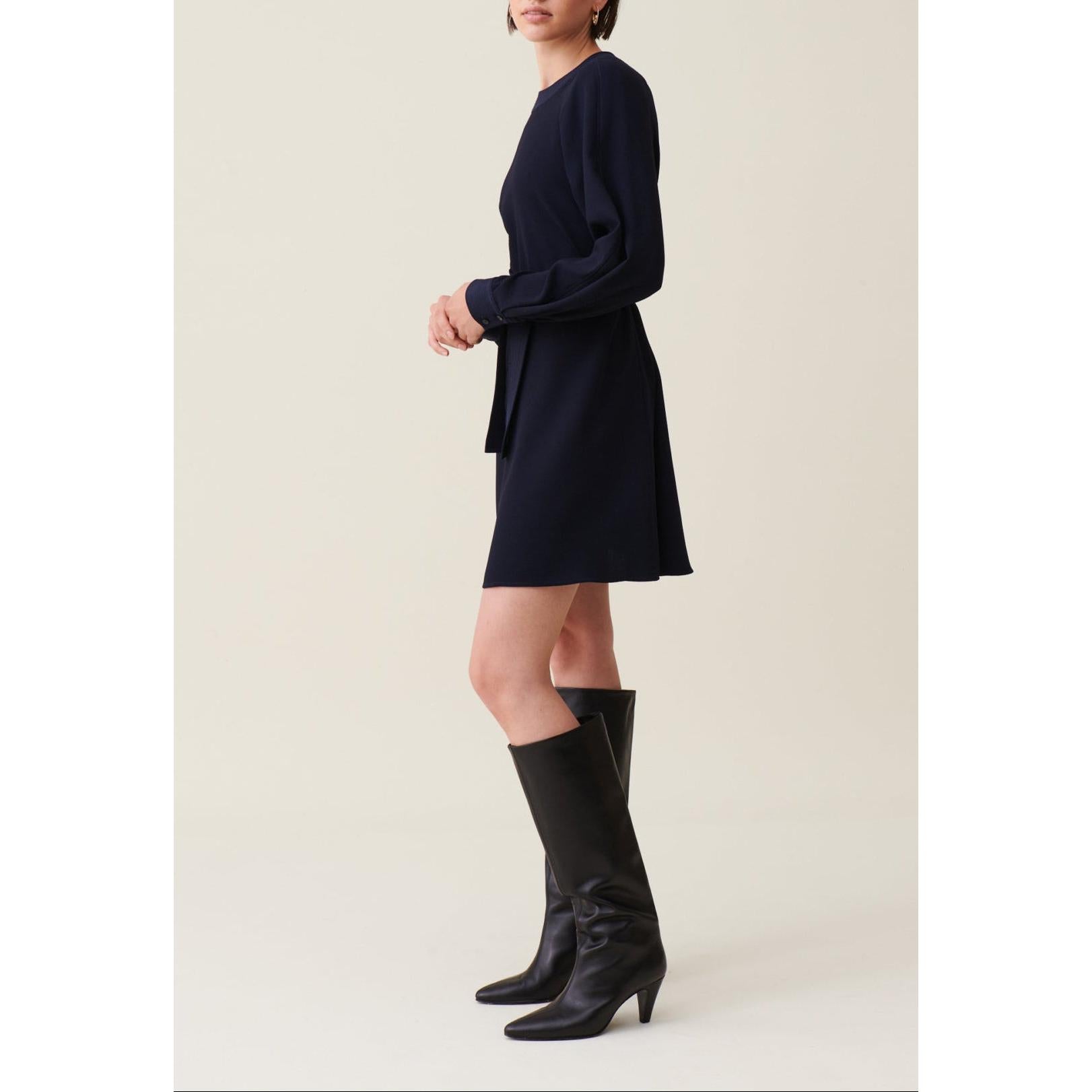 Claudie Pierlot - Robe Babydoll Ceinturée Marine