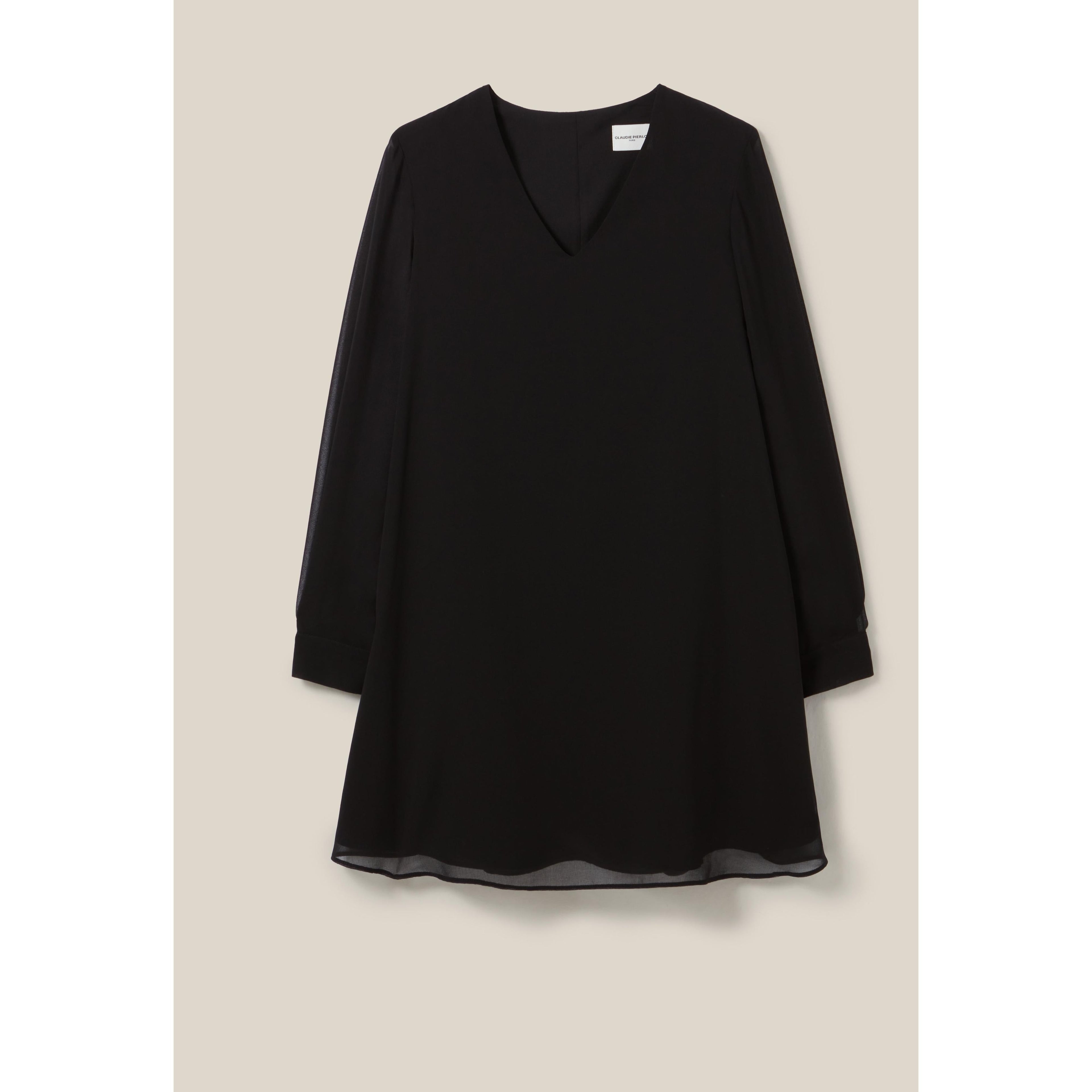 Short Flowy Babydoll Dress Black