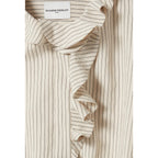Striped Dress with Ruffled Collar
