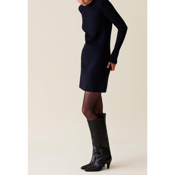 Claudie Pierlot - Short Knit Dress with Ribbed Back