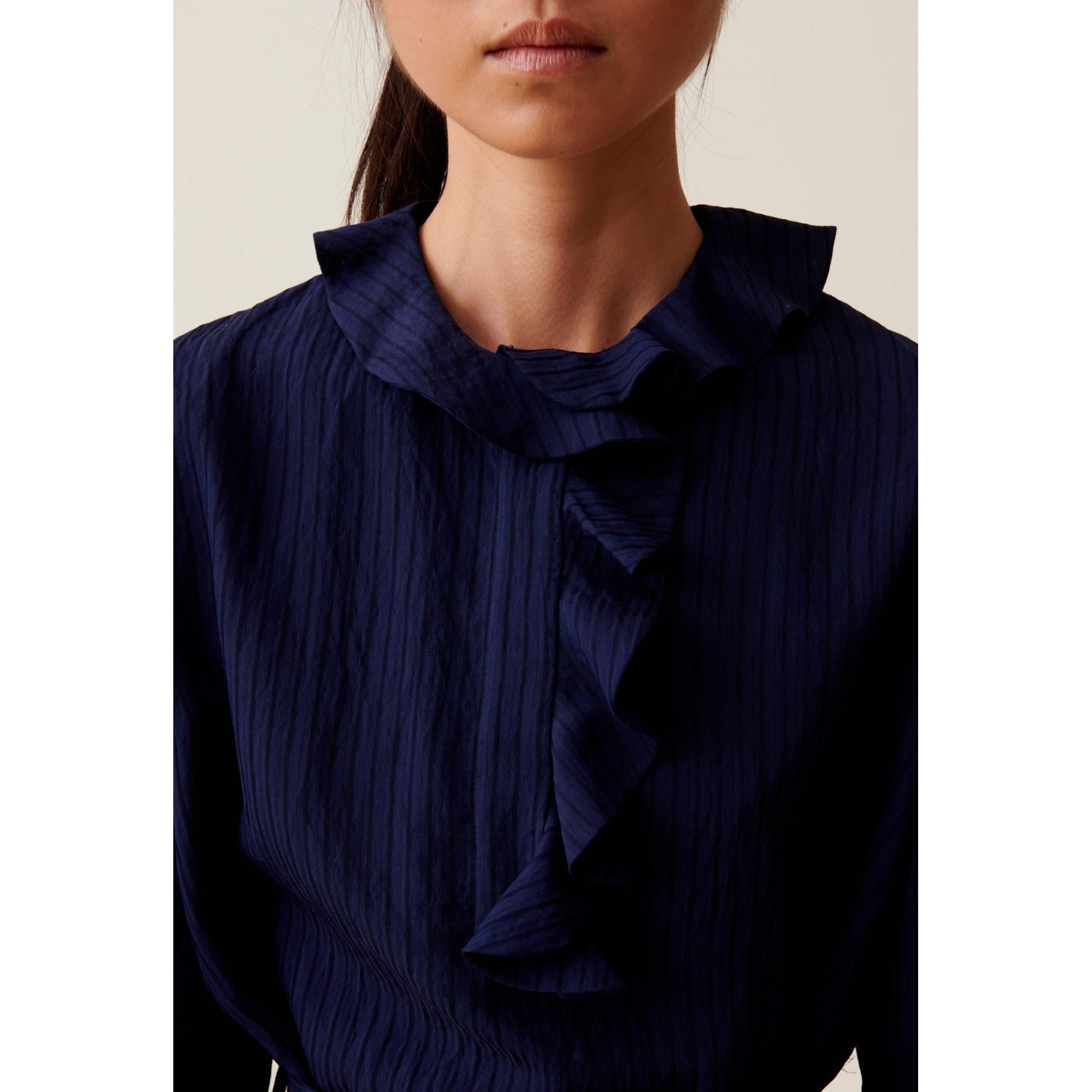 Robe Rayures Volants Marine