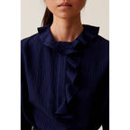 Claudie Pierlot - Robe Rayures Volants Marine