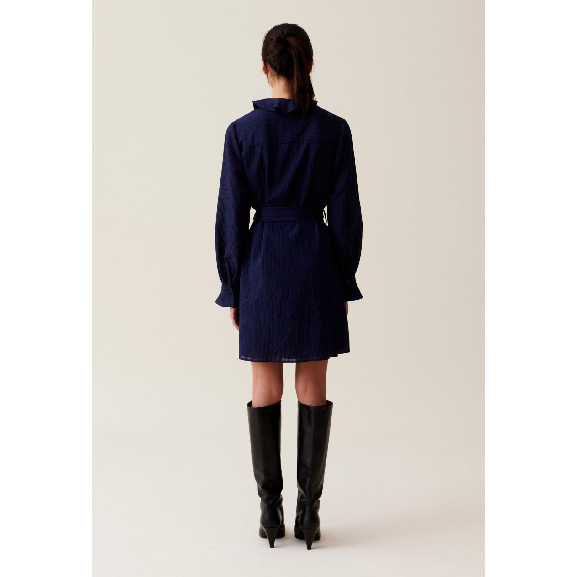 Robe Rayures Volants Marine