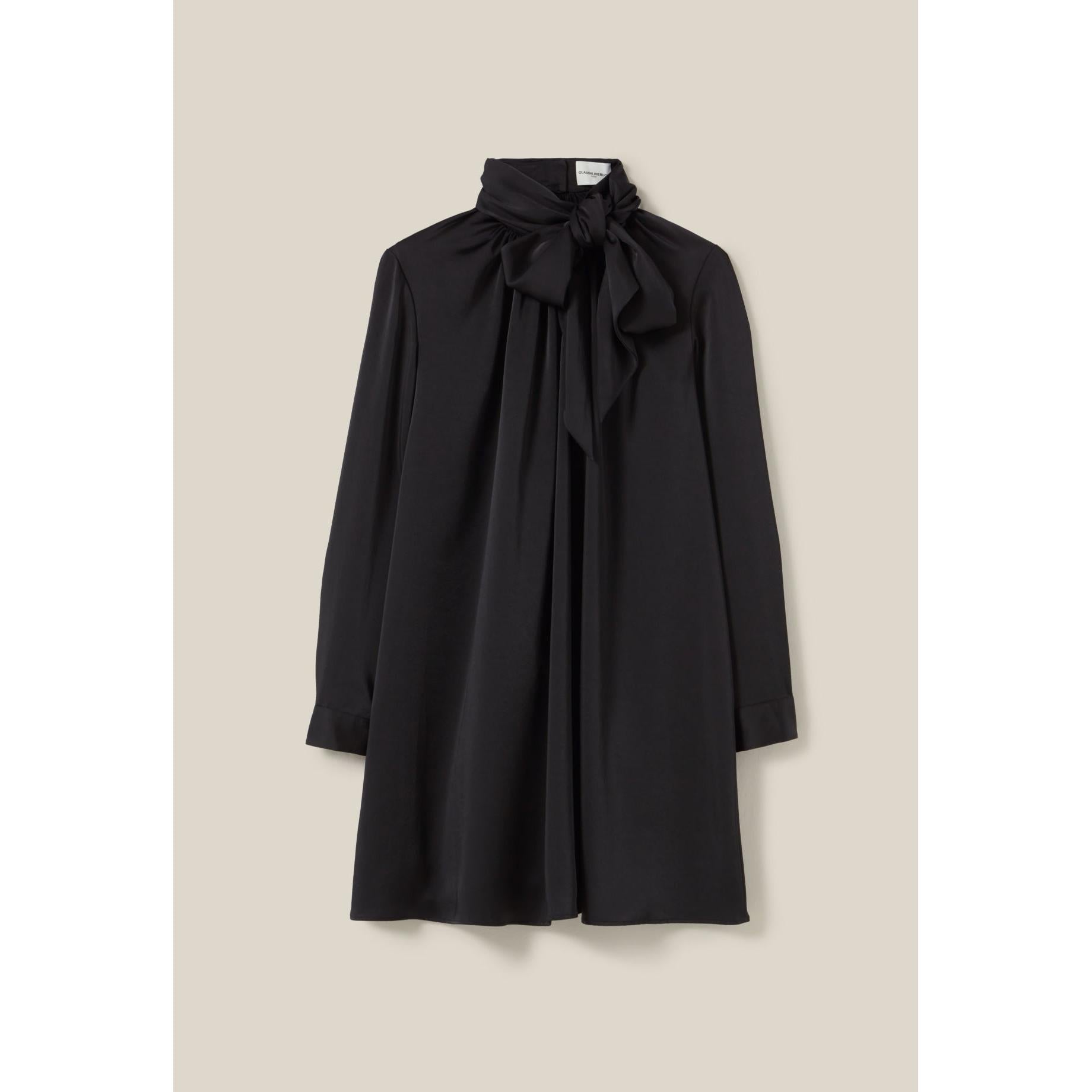 Claudie Pierlot - Fluid Dress Black Pussy Collar