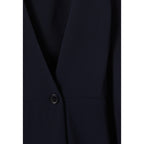 Claudie Pierlot - Robe Longue Fluide Croisée Marine