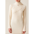 Robe Longue Maille Écharpe À Nouer