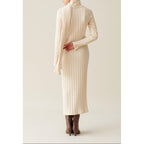 Robe Longue Maille Écharpe À Nouer