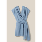 Claudie Pierlot - Robe Courte Cache-Cœur Rayures Bleu