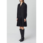 Vestido Bimaterial Rayas