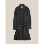 Vestido Bimaterial Rayas