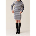 Vestido Marinero de Punto con Cuello Subido