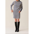 Vestido Marinero de Punto con Cuello Subido