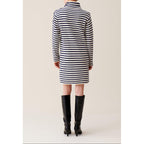 Vestido Marinero de Punto con Cuello Subido