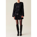 Vestido Corto Negro con Lentejuelas Bordadas