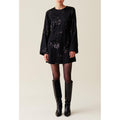 Claudie Pierlot - Robe Courte Noire Sequins Brodés