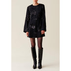 Claudie Pierlot - Robe Courte Noire Sequins Brodés