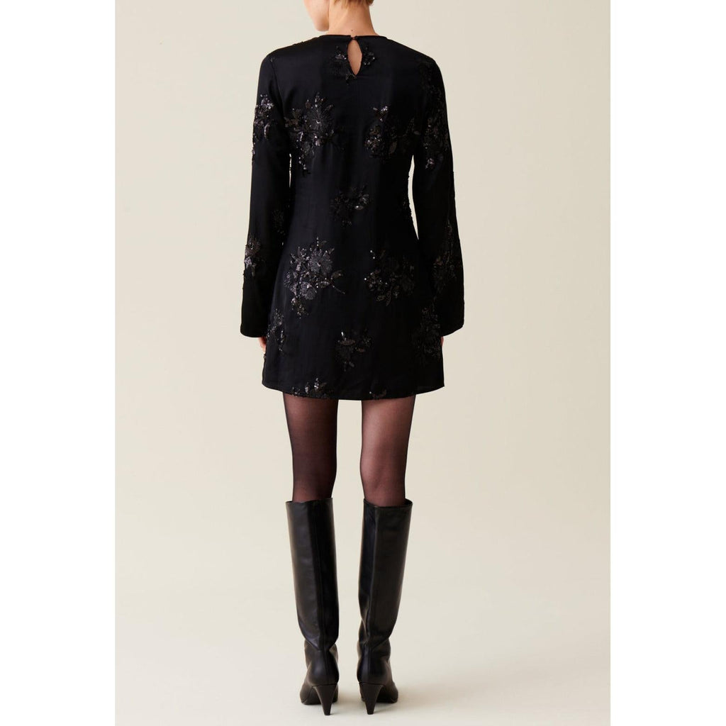 Claudie Pierlot - Robe Courte Noire Sequins Brodés