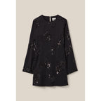 Vestido Corto Negro con Lentejuelas Bordadas