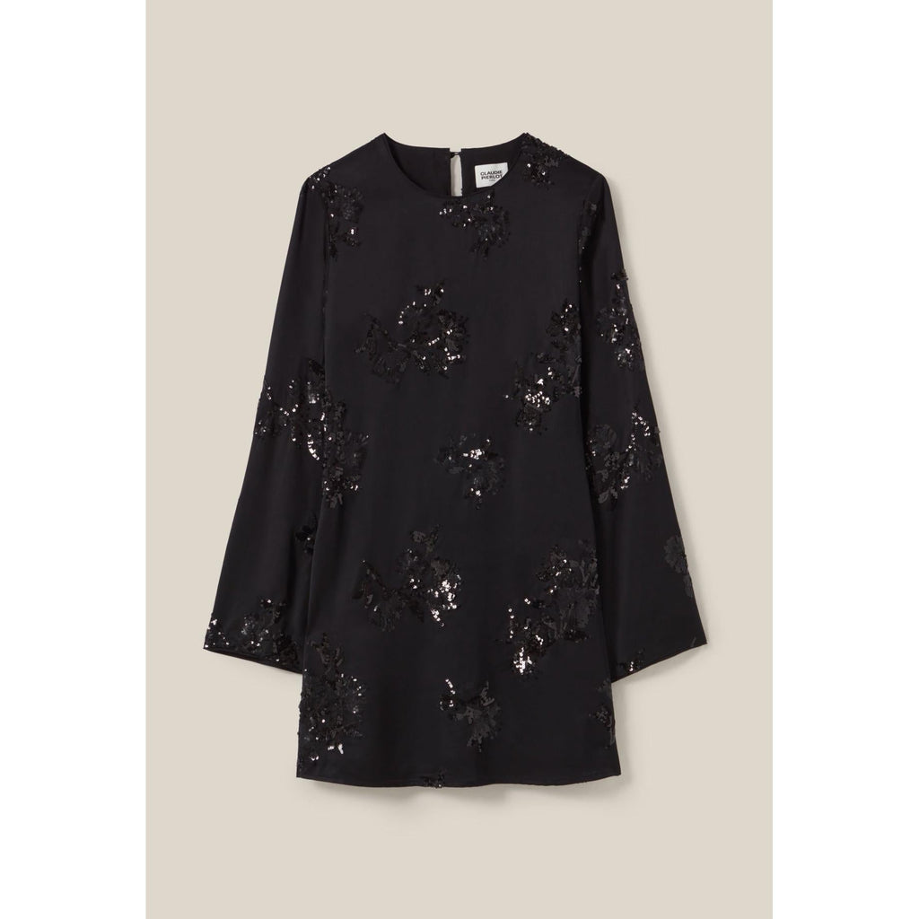 Claudie Pierlot - Robe Courte Noire Sequins Brodés