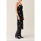 Robe Longue Fluide Sequins Brodés