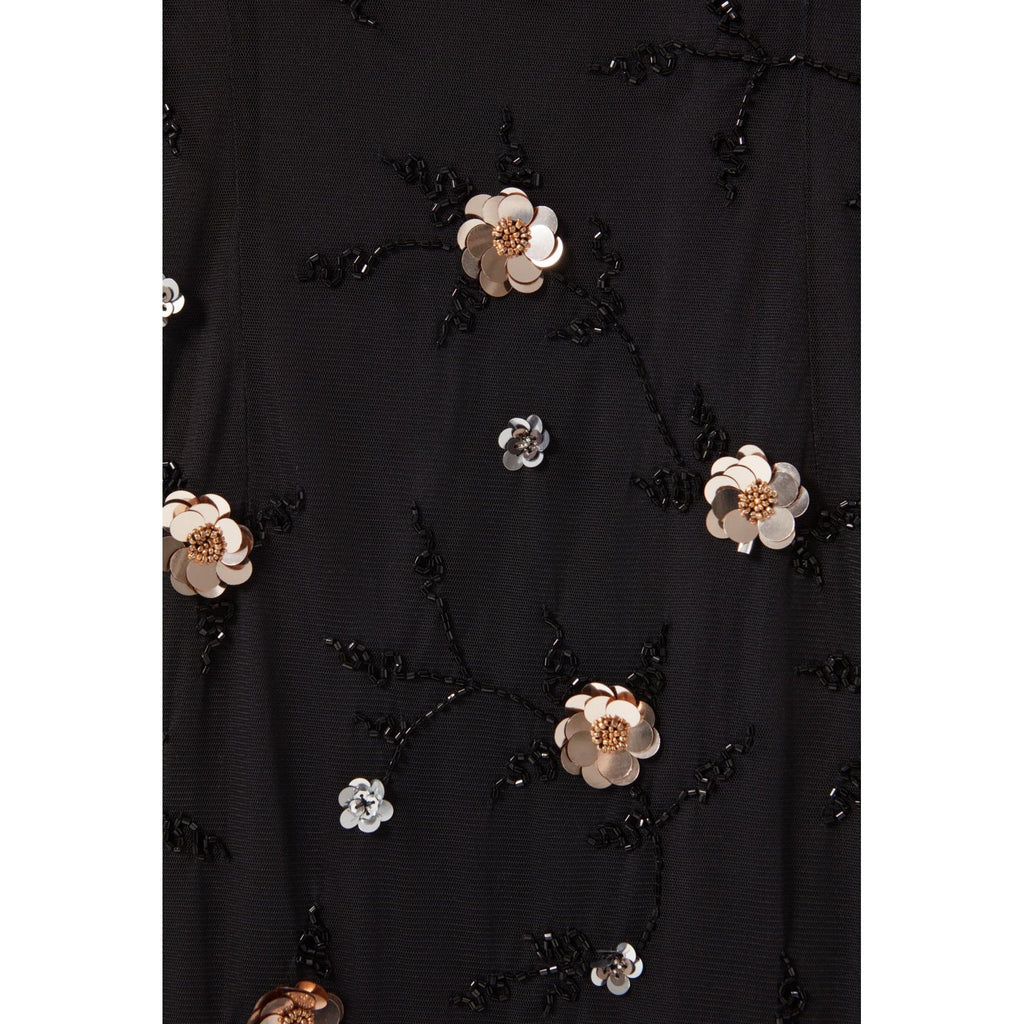 Robe Longue Fluide Sequins Brodés
