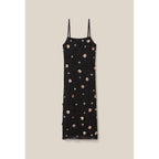 Vestido largo fluido con lentejuelas bordadas