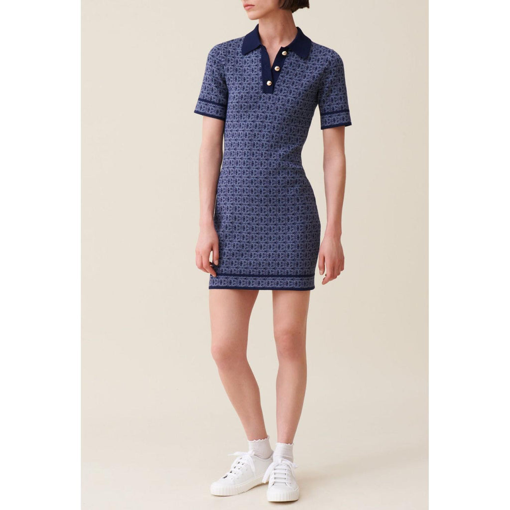 Robe Courte Monogramme Marine