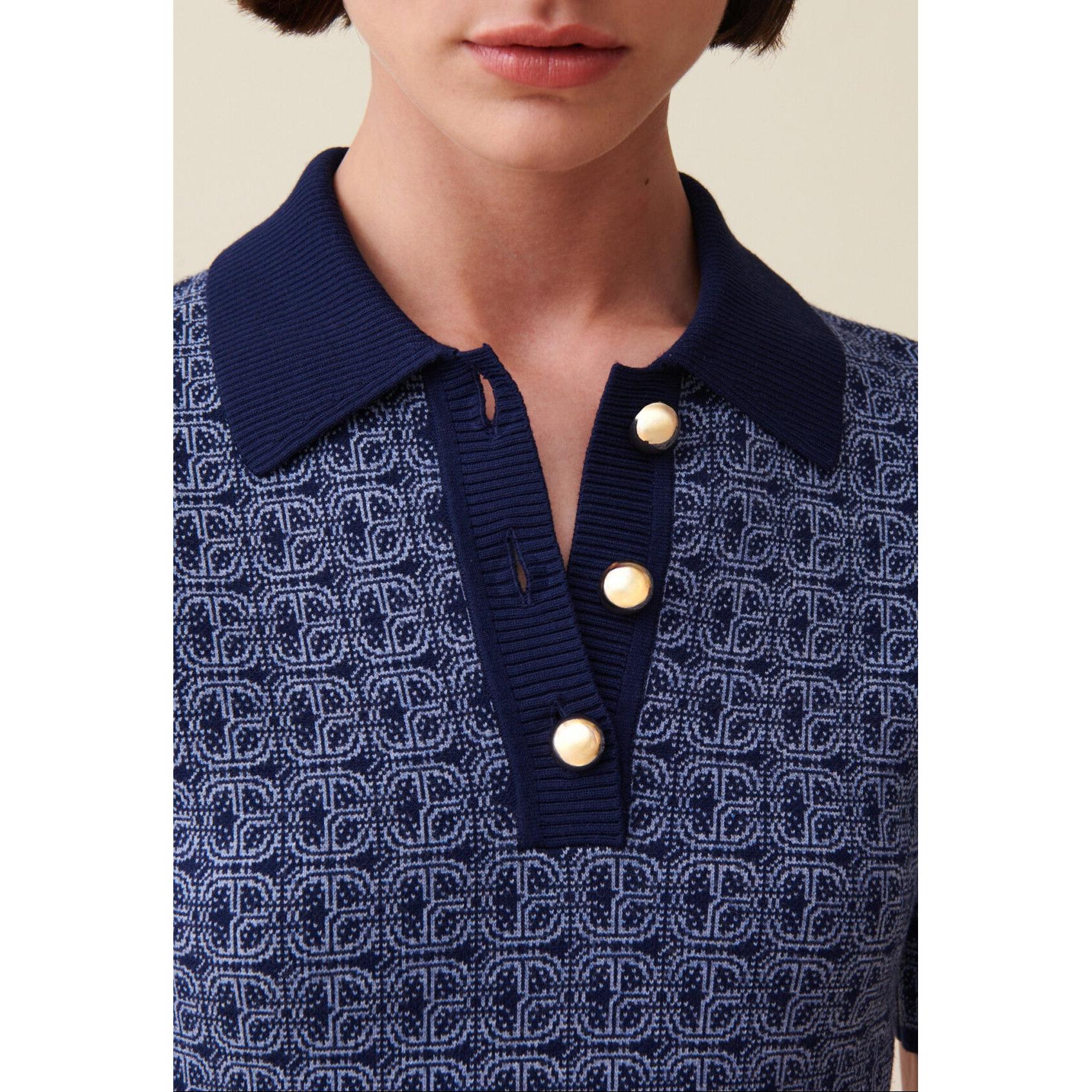 Navy Monogram Short Dress