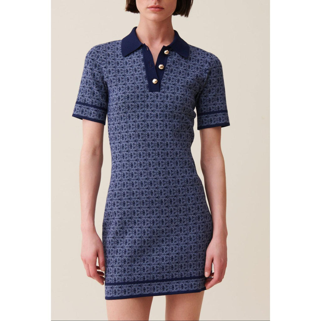 Robe Courte Monogramme Marine