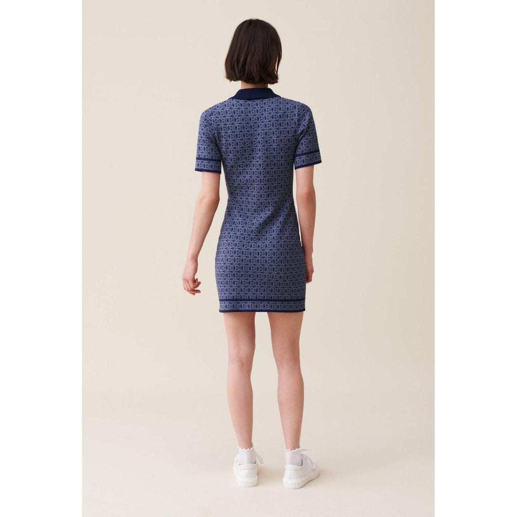 Robe Courte Monogramme Marine