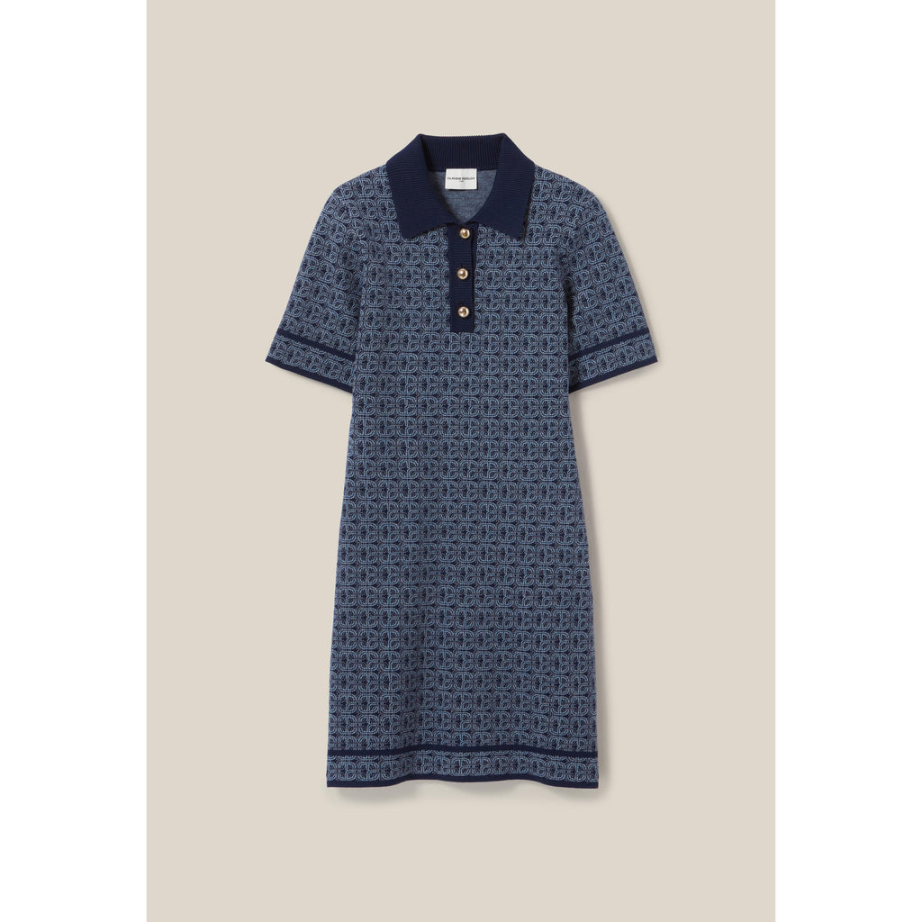 Robe Courte Monogramme Marine